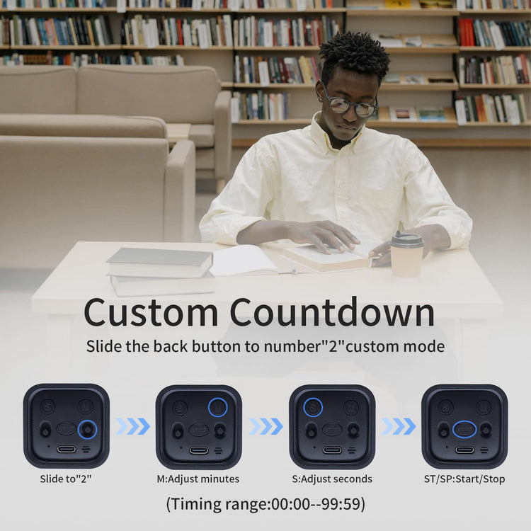 Productivity Timer Flip Gravity Sensor Cube Timer Countdown & Countup (2 Count)
