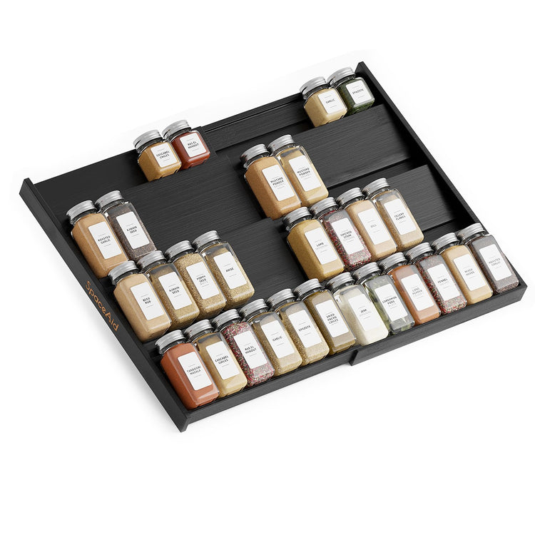 Bamboo Black Spice Drawer Organizer