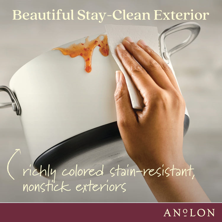 Achieve Hard Anodized Nonstick Saucepot with Lid