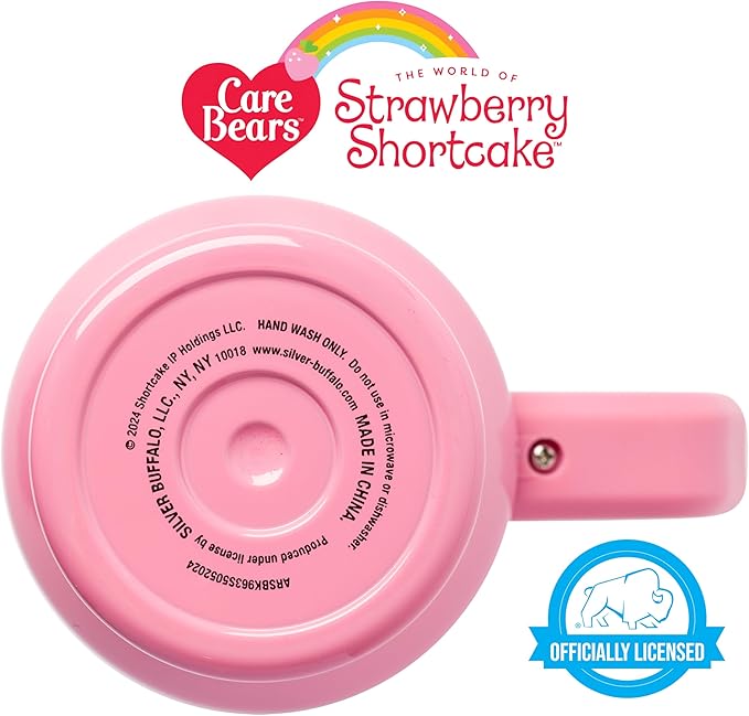 Silver Buffalo Strawberry Shortcake You Are Berry Special Vintage Berry Pink Double Walled Stainless Steel Tumbler with Handle and Straw, Fits in Standard Cup Holder, 40 Ounces