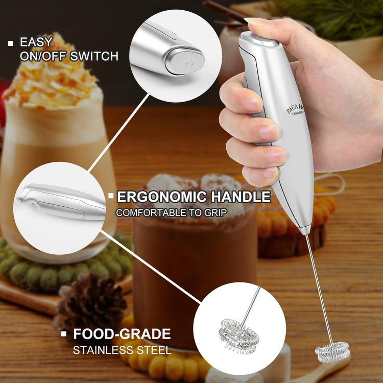 Powerful Milk Frother with Stand with Double Whisk