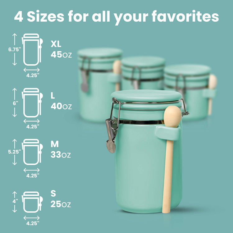 4 Piece Ceramic Kitchen Canisters Set (4 Count)