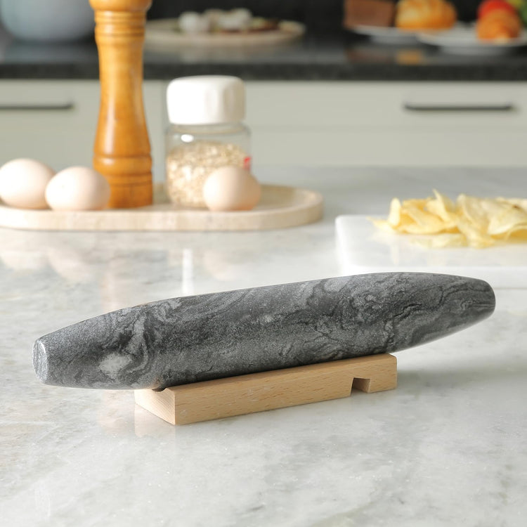 African Natural Grey Marble French Rolling Pin