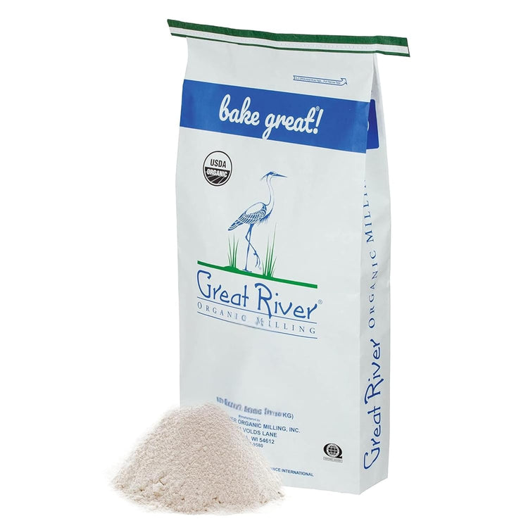 Great River Organic Milling Lily White Organic All-Purpose Flour | Unbleached & Unbromated | Non-GMO, Kosher | Ideal for Bread, Cookies, Cakes, Pizza Dough & Everyday Baking | 50 Lb - Nestoria