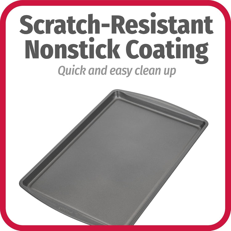 GoodCook AirPerfect Non-Stick 17” X 11" Cookie Sheet Set , Homemade, Frozen & Leftover Slices, Set of 2