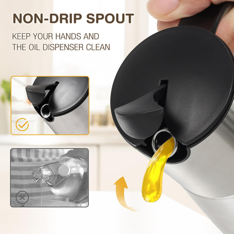 Stainless Steel Olive Oil and Vinegar Dispenser