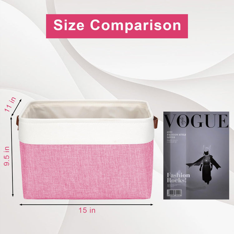 Storage Bins Large Fabric Storage Baskets for Shelves 3 Pack (3 Count)