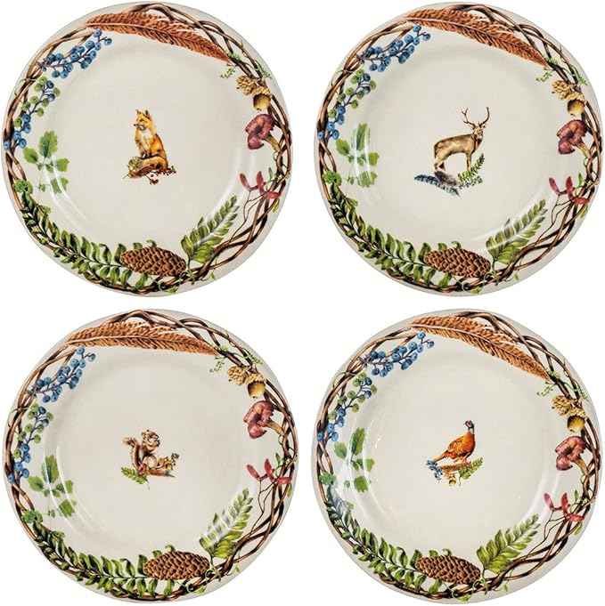 Juliska Forest Walk Dessert/Salad Plate Assorted Set/4