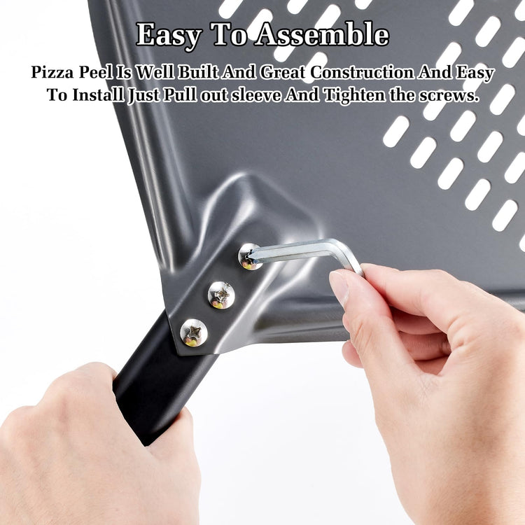 12 Inch + 7 Inch Perforated Pizza Peel Set (2 Count)