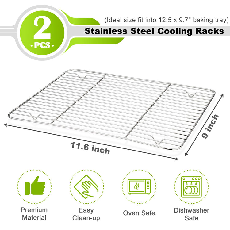 11.6" x 9" Cooling Baking Wire Racks Pack of 2 (2 Count)