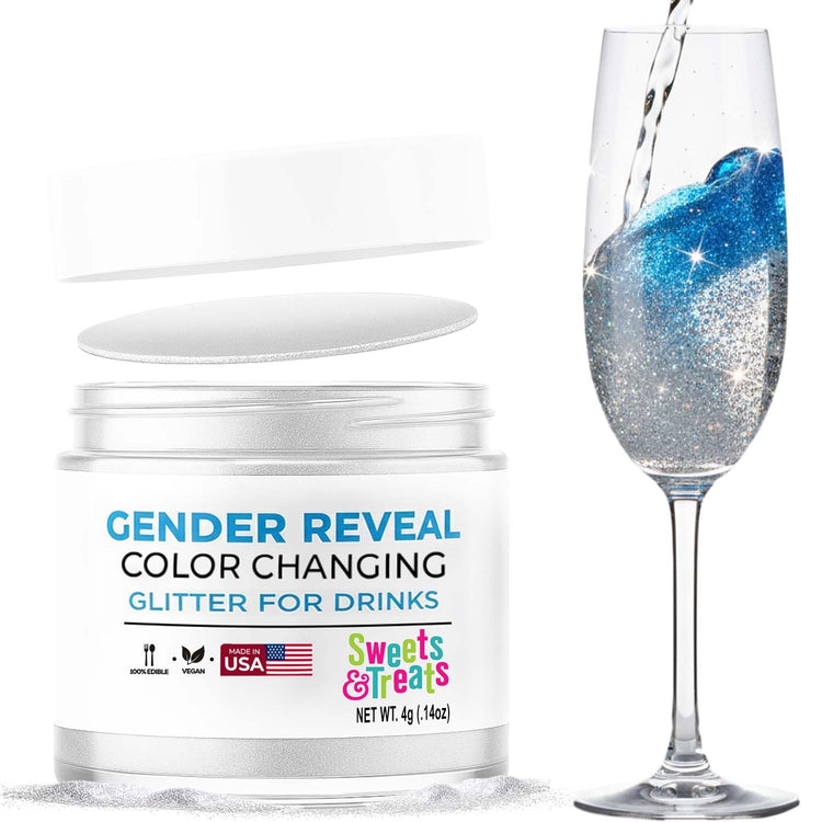 Boy Gender Reveal Decorations Edible Glitter for Drinks