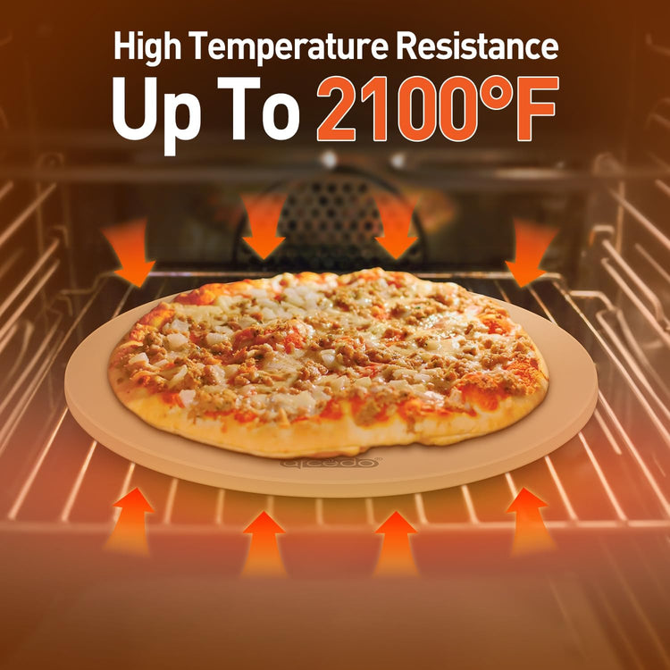 Pizza Stone for Oven 16 Inch, Round Baking Stone for Bread Thermal Shock Resistant BBQ Grilling Pizza Pan Cordierite Cooking Pan With PE Scraper