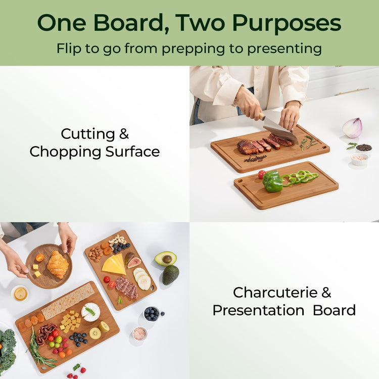 Carbonized Bamboo Cutting Board Set of 2 (2 Count)