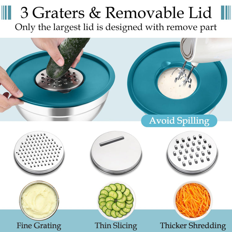 Mixing Bowls Stainless Steel Nesting Salad Bowls Set (6 Count)