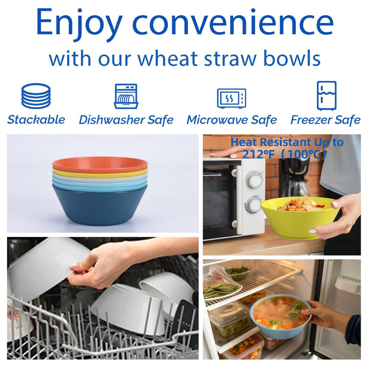Unbreakable Large Cereal Bowls Set of 6