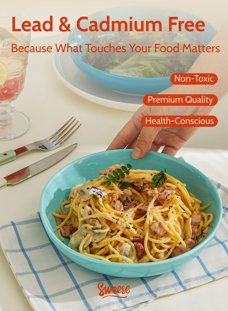 Pasta Bowls 22 Ounce Salad Serving Bowls Set of 6 (6 Count)