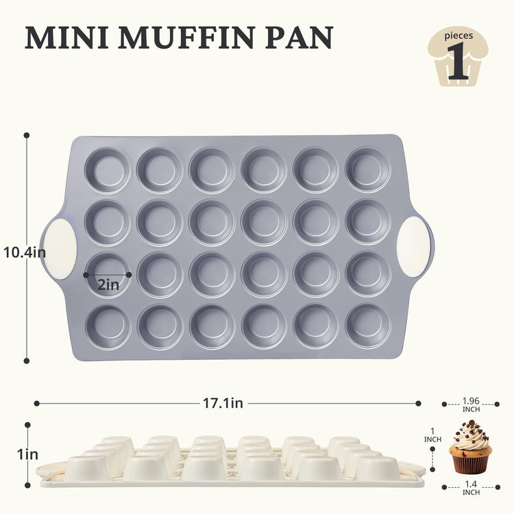 24 Cup Ceramic Nonstick Mini Muffin Pan & Cupcake Tin
