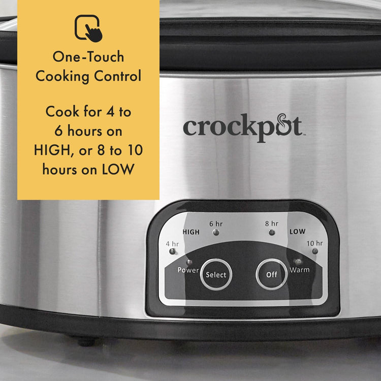 6 Quart Programmable Slow Cooker with Timer and Auto Food Warmer Setting