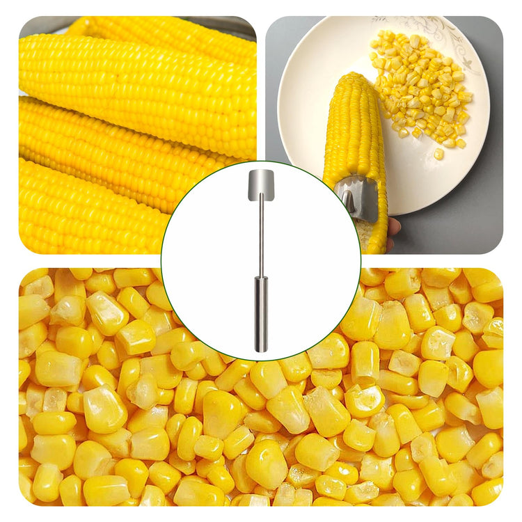 Corn Cob Peeler Peeler Easy Clean Corn Cob Stainless Steel Splitter Tool Suitable for Home Kitchen (2 Count)