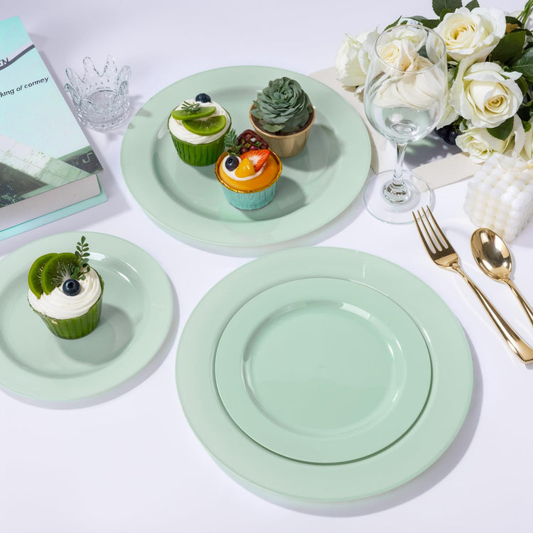 60PCS Sage Green Plates (60 Count)