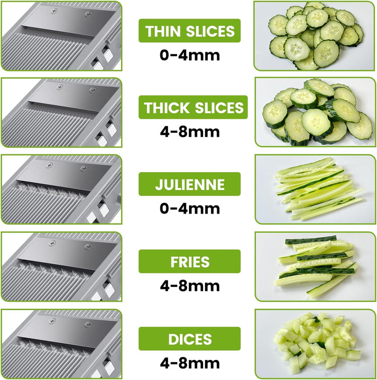 Safe Vegetable Mandoline Slicer for Kitchen, Thickness Adjustable Mandloline Food chopper, Onion Chopper Potato Julienne Slicer Tomato Food Fruit Dicer Cutter