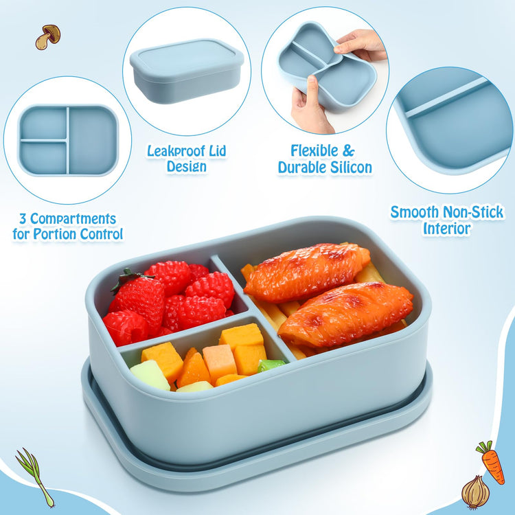 4 Pcs Silicone Bento Box (4 Count)