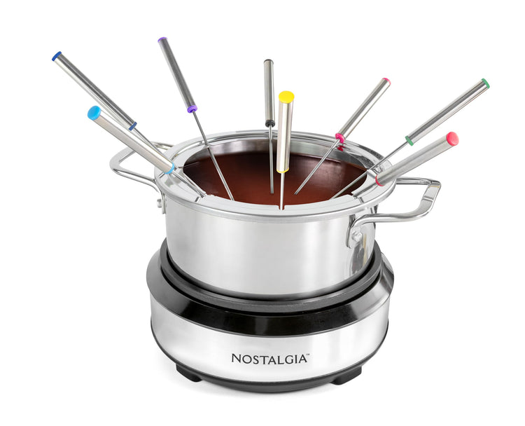 8 Cup Electric Fondue Pot Set for Cheese & Chocolate (8 Count)