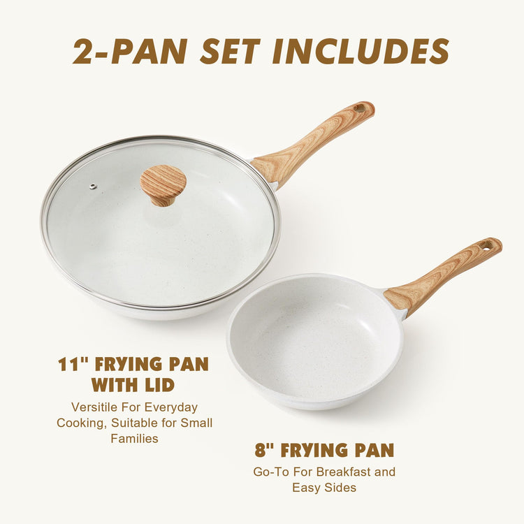 Ceramic Nonstick Frying Pan Skillets (2 Count)