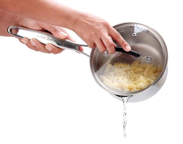 2.5 Quart Stainless Steel Saucepan with Glass Strainer Lid