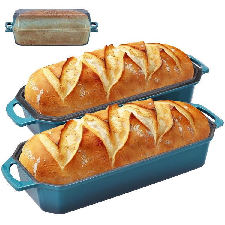 Bread Pan Cast Iron Loaf Pan with Lid Bread Loaf Pan 13x5 Inch Enameled Cast Iron Sourdough Bread Pan