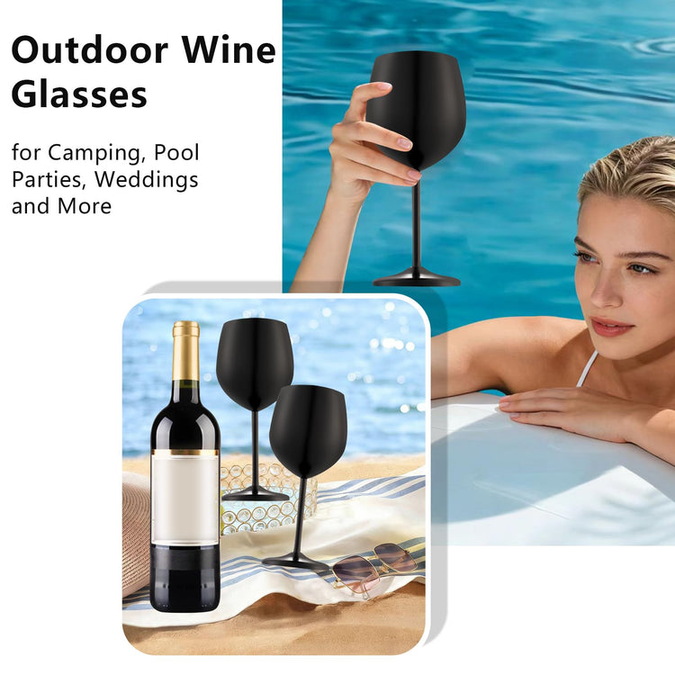 Unbreakable Stainless Steel Wine Glasses Set of 2 (2 Count)