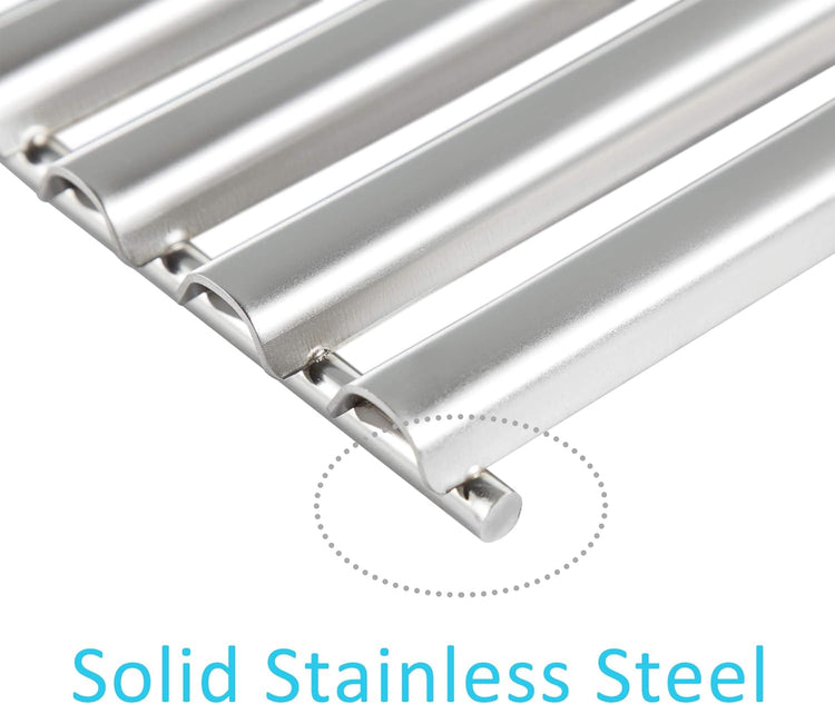 3-Pack Stainless Steel Half-Tube Design 18 5/8" x 10 7/24" Each Cooking Grid Replacement for Select Gas Grill Models by Kenmore, Master Forge, Members Mark and Others