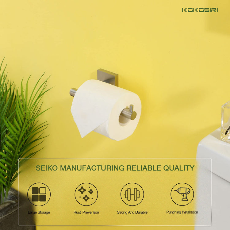 Toilet Paper Holder Tissue Paper Dispenser for Bathroom Toilet Roll Holder Brushed Nickel Stainless Steel B2005BR