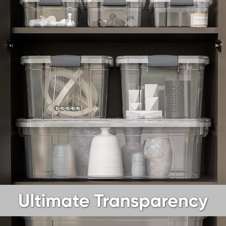 4.5 Quart Clear Plastic Storage Containers with Lids (4 Count)