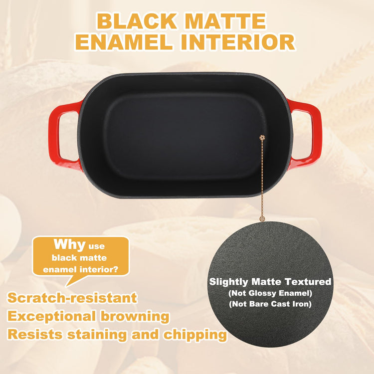 3.6QT Oval Enameled Cast Iron Dutch Oven