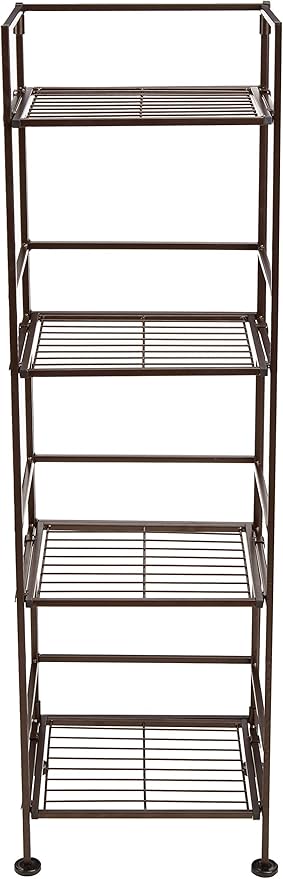 Amazon Basics 4-Tier Iron Towel Shelf Black 11.4"L x 11.8"W x 44.5"H | for Bathroom