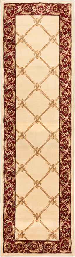 Well Woven Timeless Collection Fleur De Lis Ivory 3x12 Runner Luxurious Traditional French Aubusson Oriental Area Rug Perfect for Living Room Bedroom or Dining Room Easy-to-Clean Durable Design