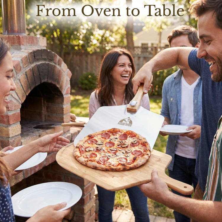 Aluminum Pizza Peel 12" x 14" with Foldable Wooden Handle