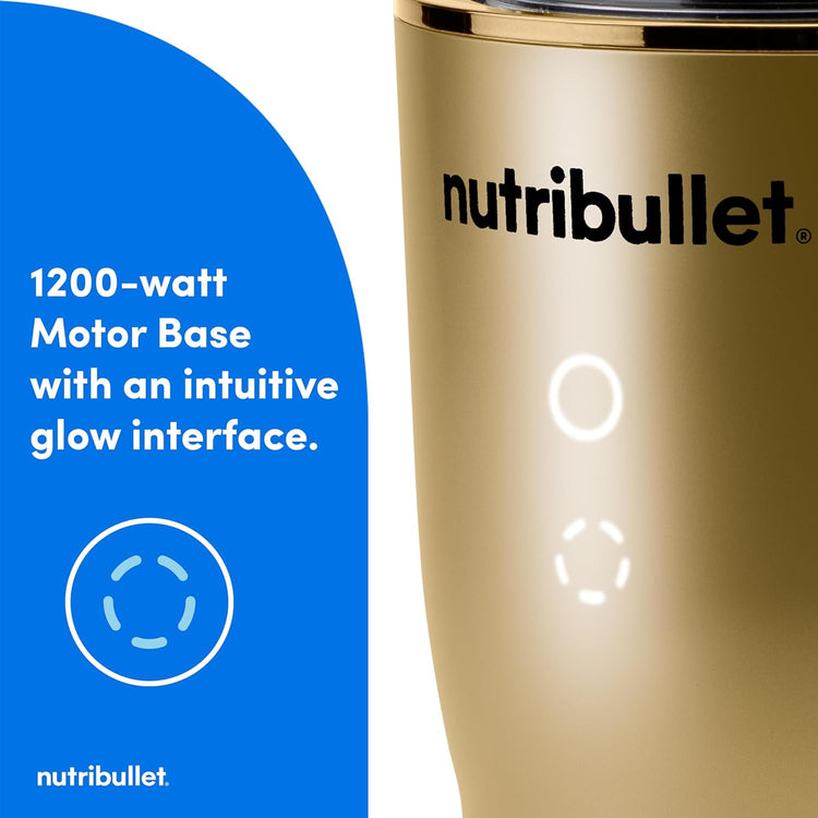 nutribullet® Ultra Plus+ 3-1 Compact Kitchen System, 1200W Kitchen System with Blender, Food Processor, and Coffee and Spice Grinder, 32oz and 24oz Blending Cups, 2-Cup Food Processor, Brass