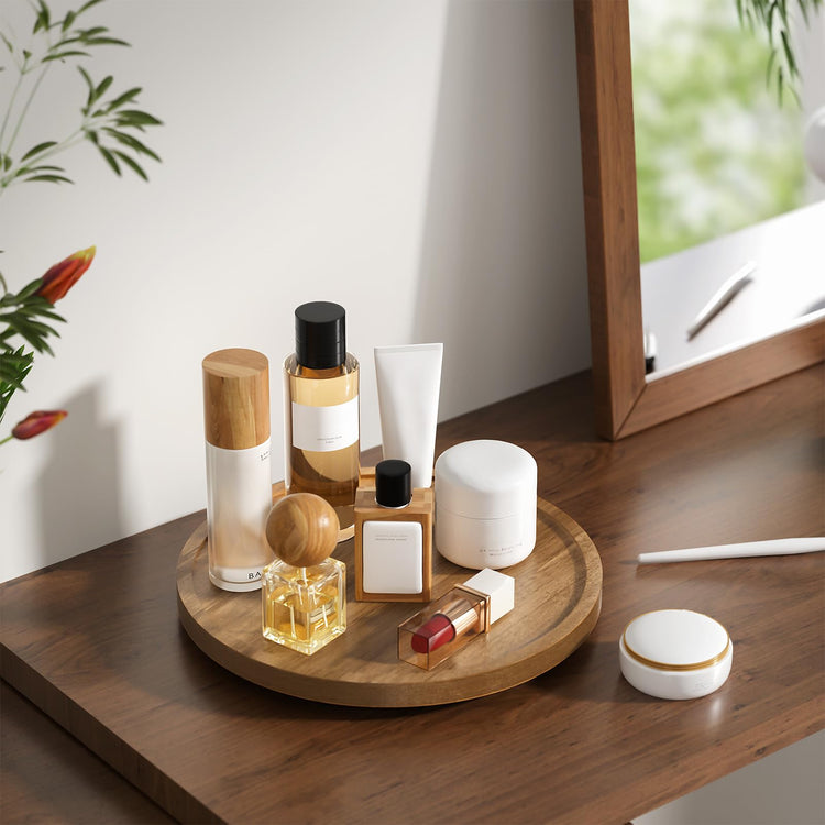 11'' Acacia Wood Lazy Susan Organizer for Table Top