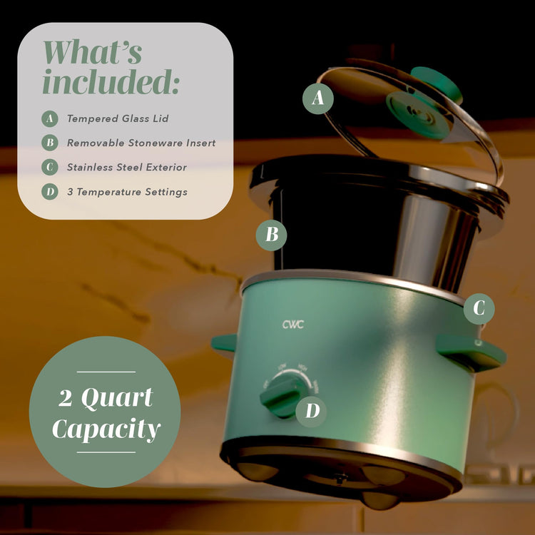 2QT Mini Electric Round Slow Cooker