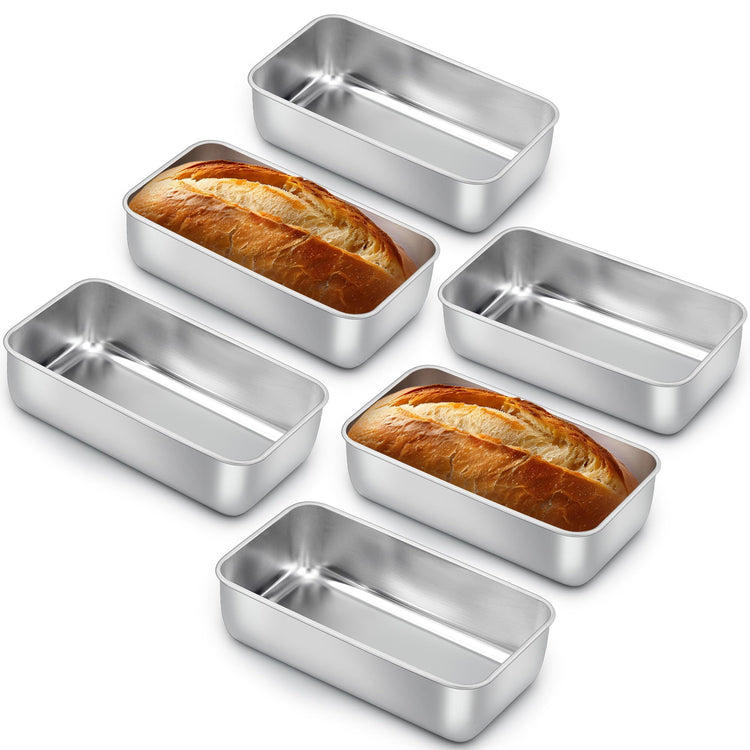 Loaf Pan for Baking Bread (6 Count)