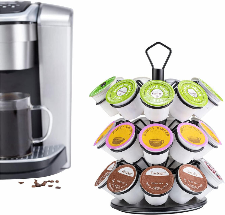 Rice rat K-Cup Storage Coffee Capsules Pod Holder Carousel Capsule Display Storage for k-cup(27pods-3tiers)