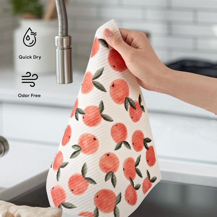 RECYCO Swedish Dishcloths for Kitchen | 4 Pack Oversized Washable Dish Rags | Large Cellulose Reusable Cleaning Paper Towels | Absorbent Counter Dish Cloth Sponge XL Kitchen Wipes, 12" L x 10" W - Nestoria