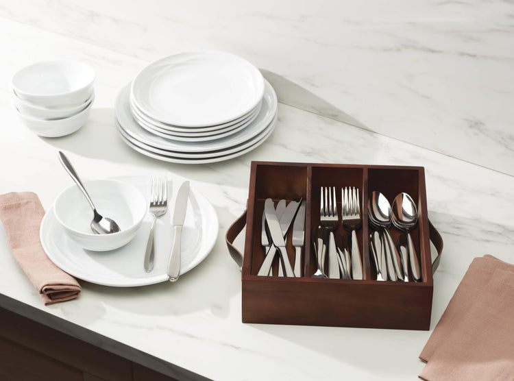 Mooncrest 30Pc Flatware Set + Caddy (30 Count)
