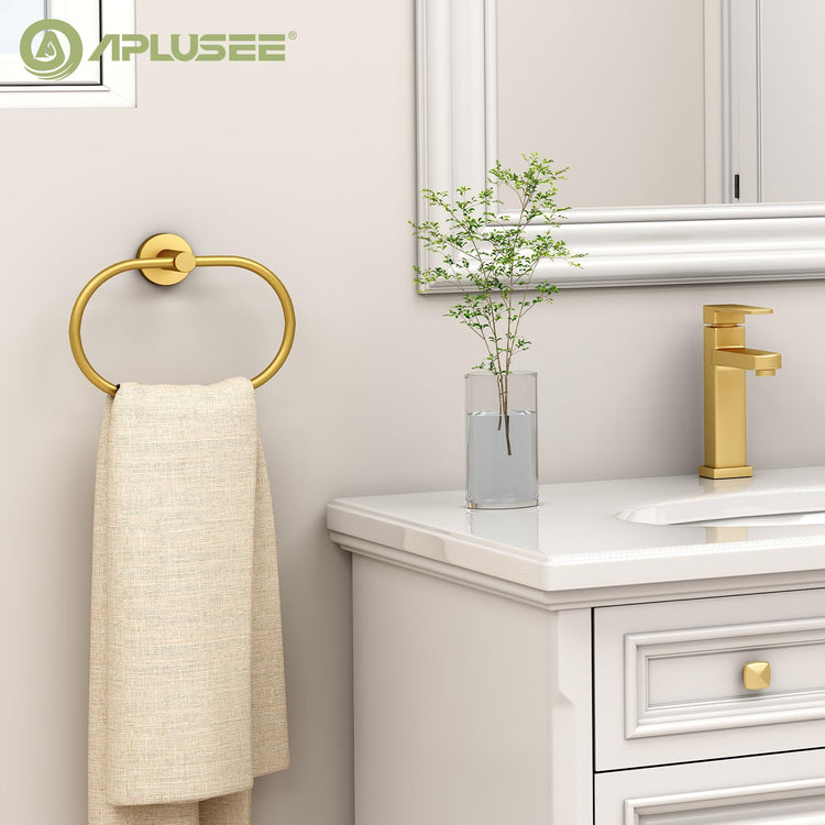 Brushed Gold Towel Ring for Bathroom Towel Storage