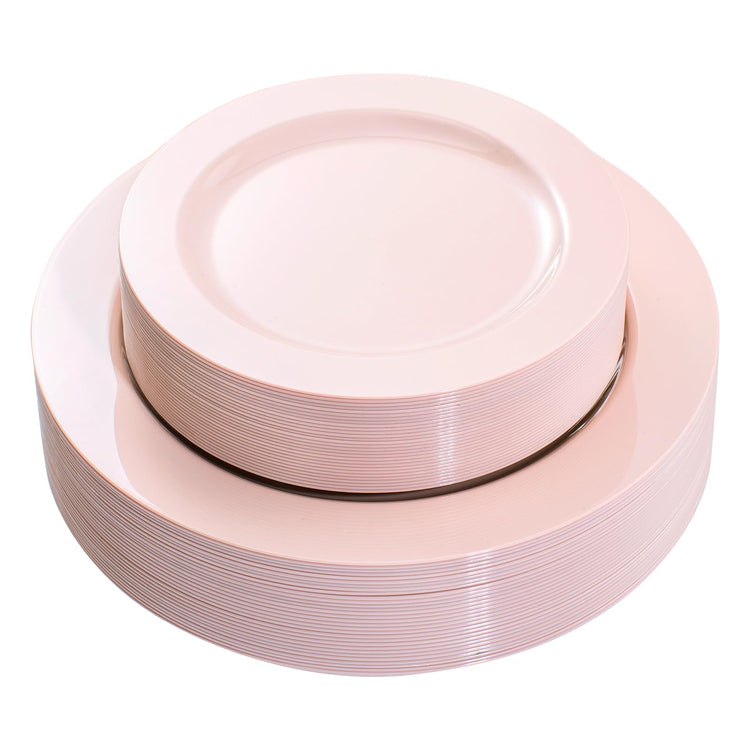 60PCS Pink Plastic Plates (60 Count)
