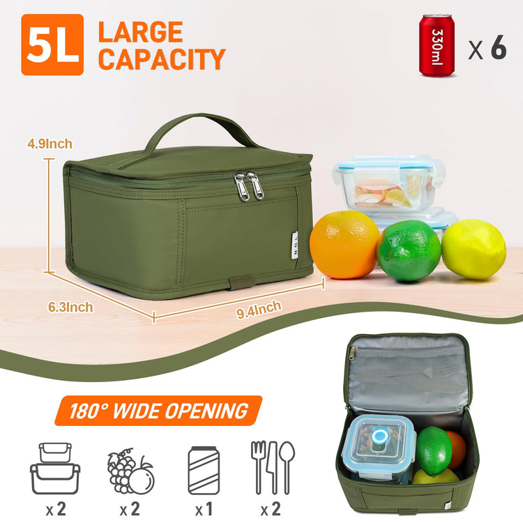 NOL Small Lunch Bag Mini Lunch Box Insulated Lunch Bag for Men