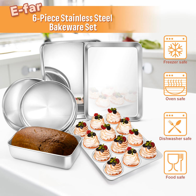 6 Piece Baking Pans set (6 Count)