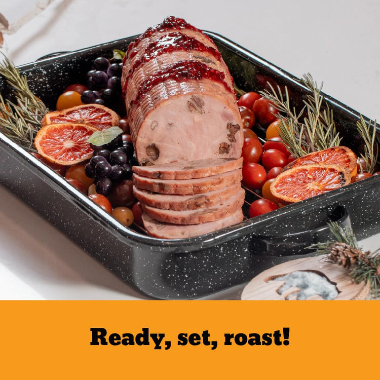 Open Roasting Pan with Flat Rack